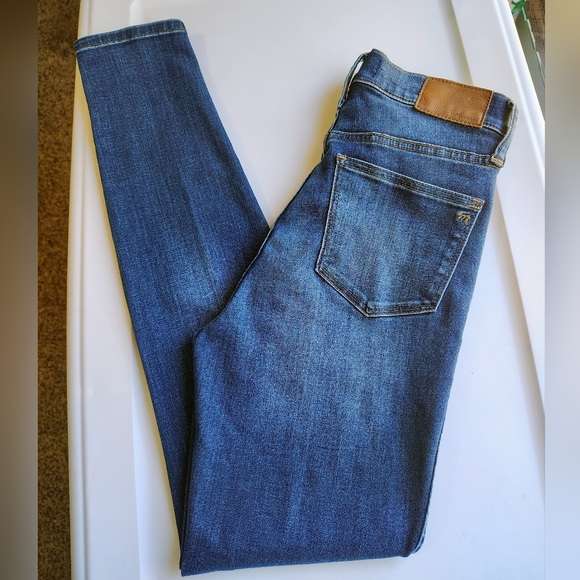 Madewell women's 10" high-rise skinny blue stretch denim jeans sz 26. - Picture 7 of 16